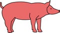 Vector illustration of pig silhouette.